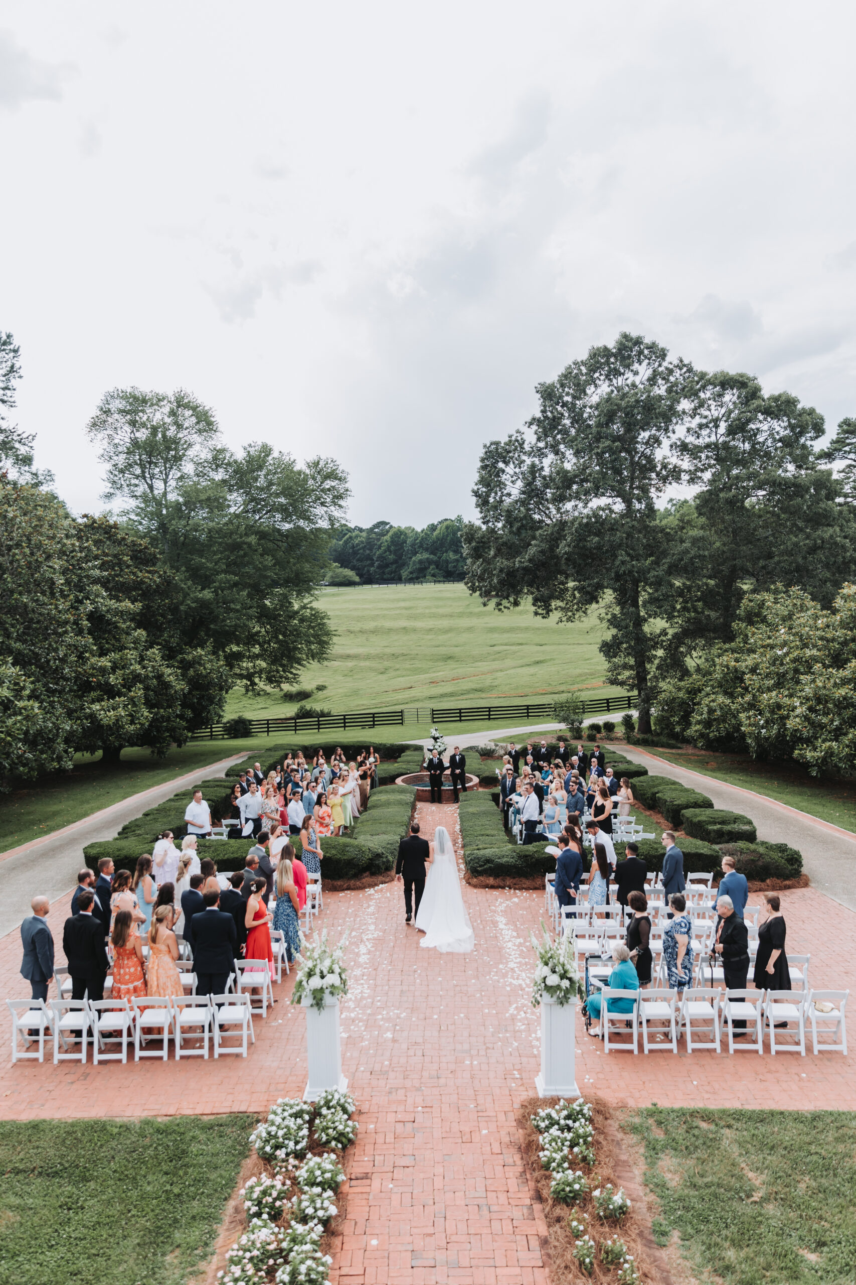 outdoor wedding ceremony at sanctuary estate