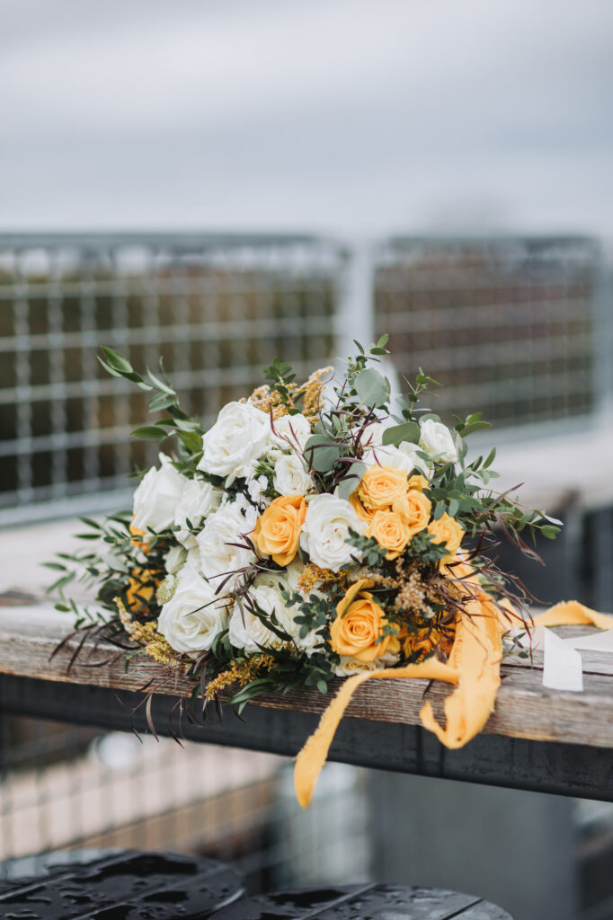 yellow and white floral bouquet 
