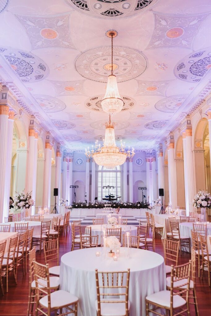 wedding tables inside venue