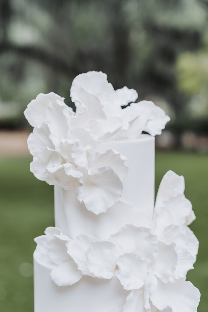 Elegant white wedding cake texture