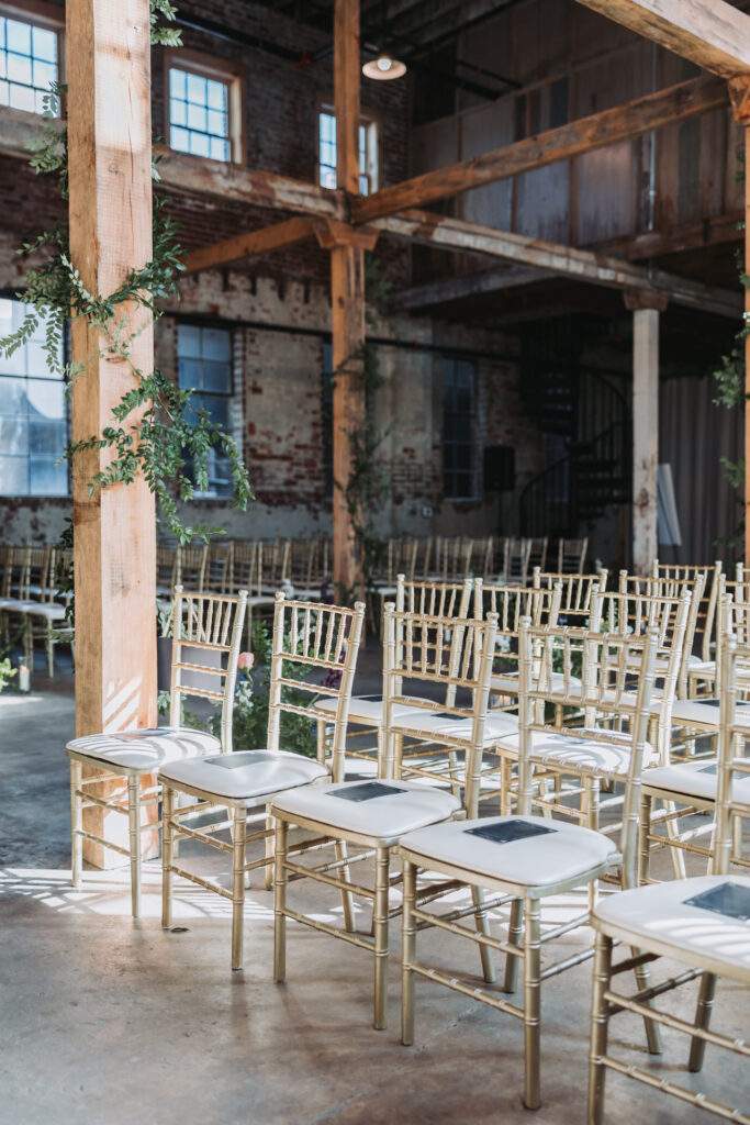 chairs for wedding at the guardian works.