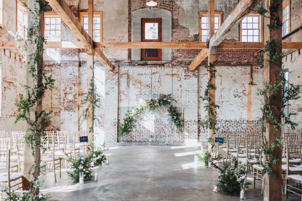 Indoor ceremony space at guardian works