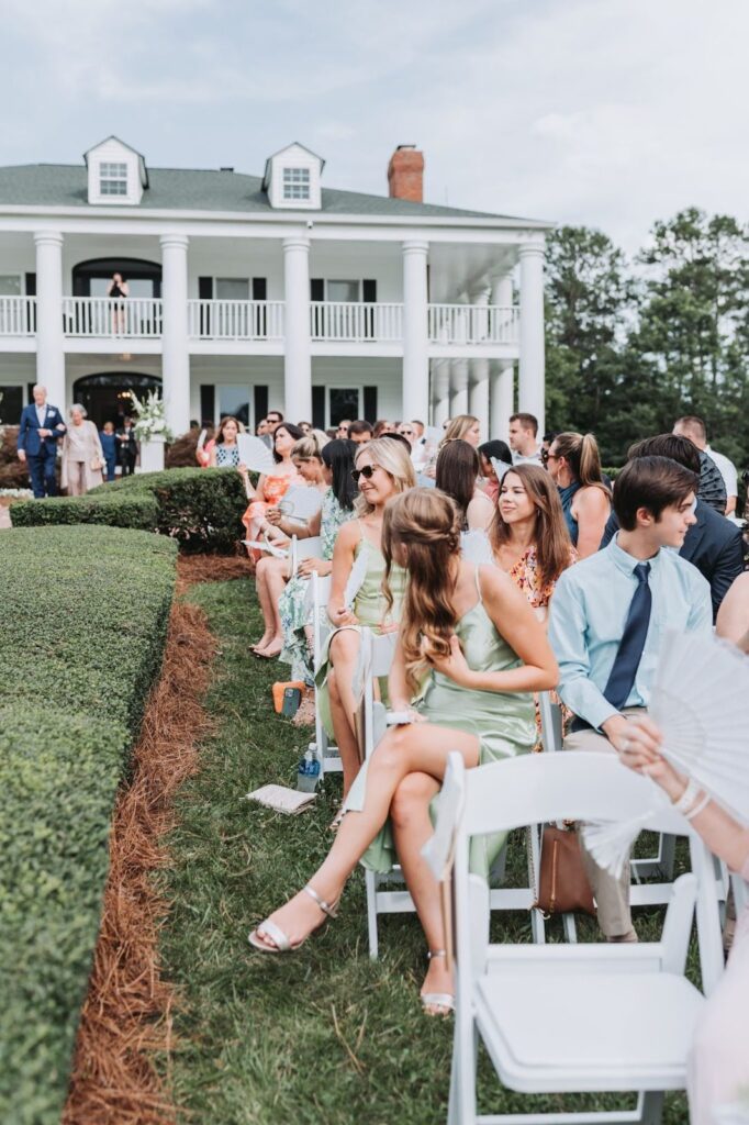 seated guests at an outdoor Atlanta wedding ceremony