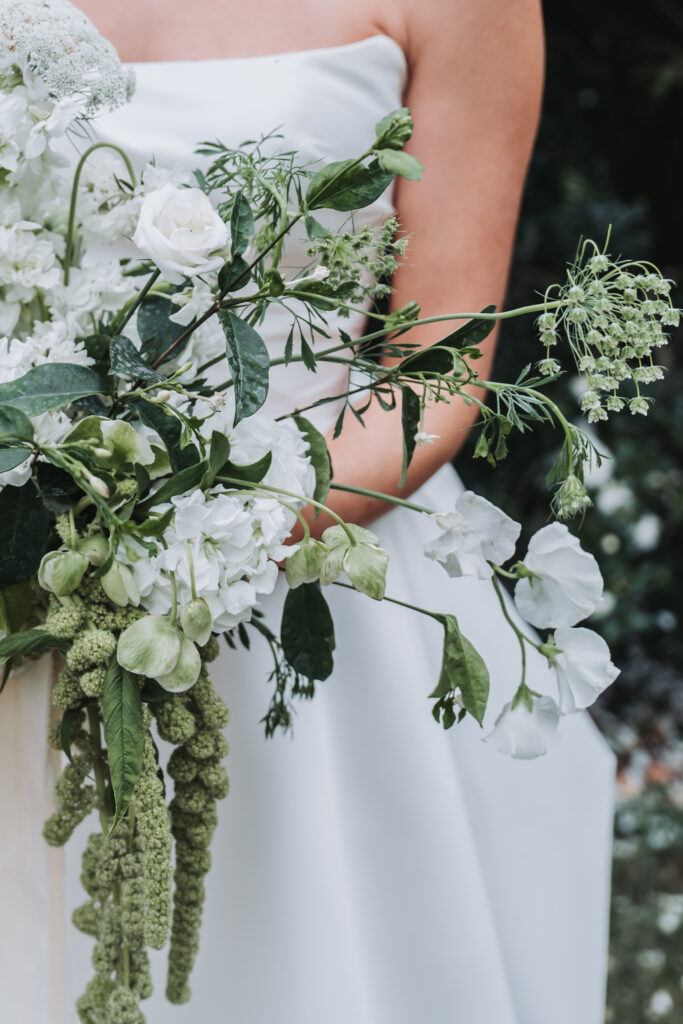 green and white floral bouquet