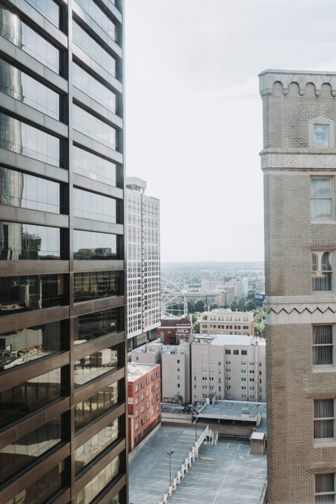 View from a window inside of candler hotel