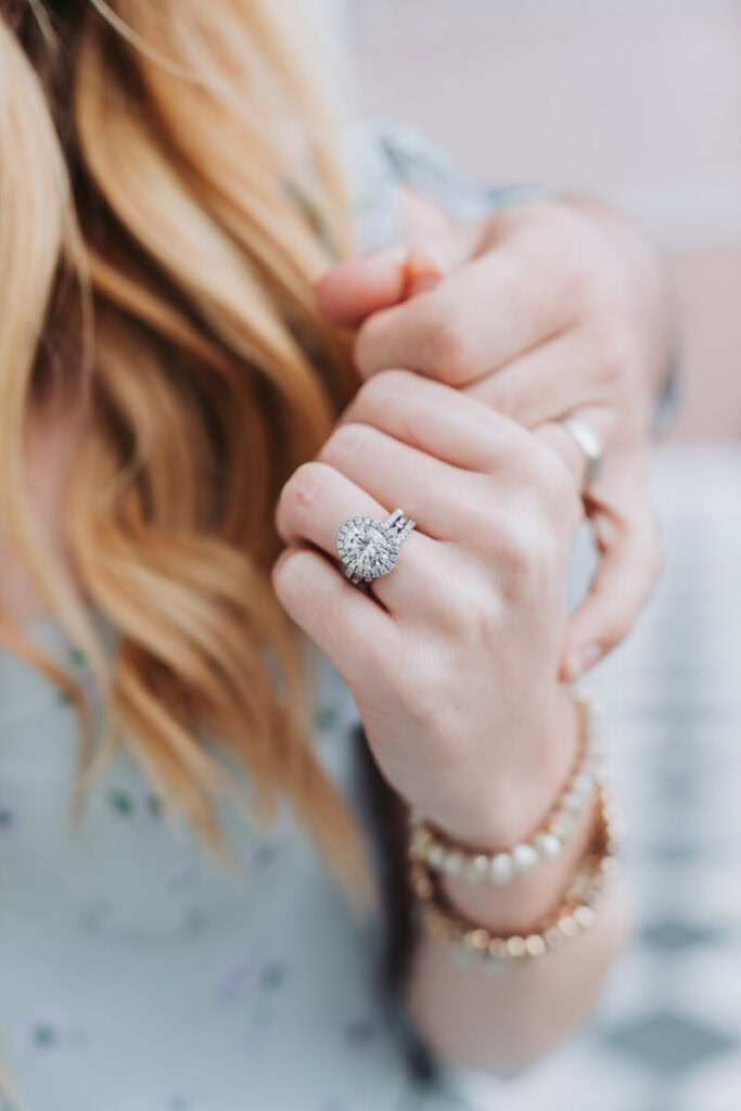 up close photo of engagement ring