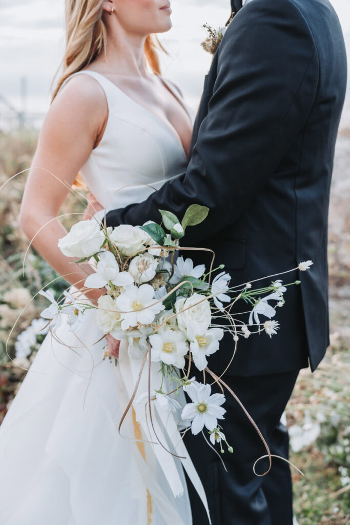 up close photo of beach floral bouquet